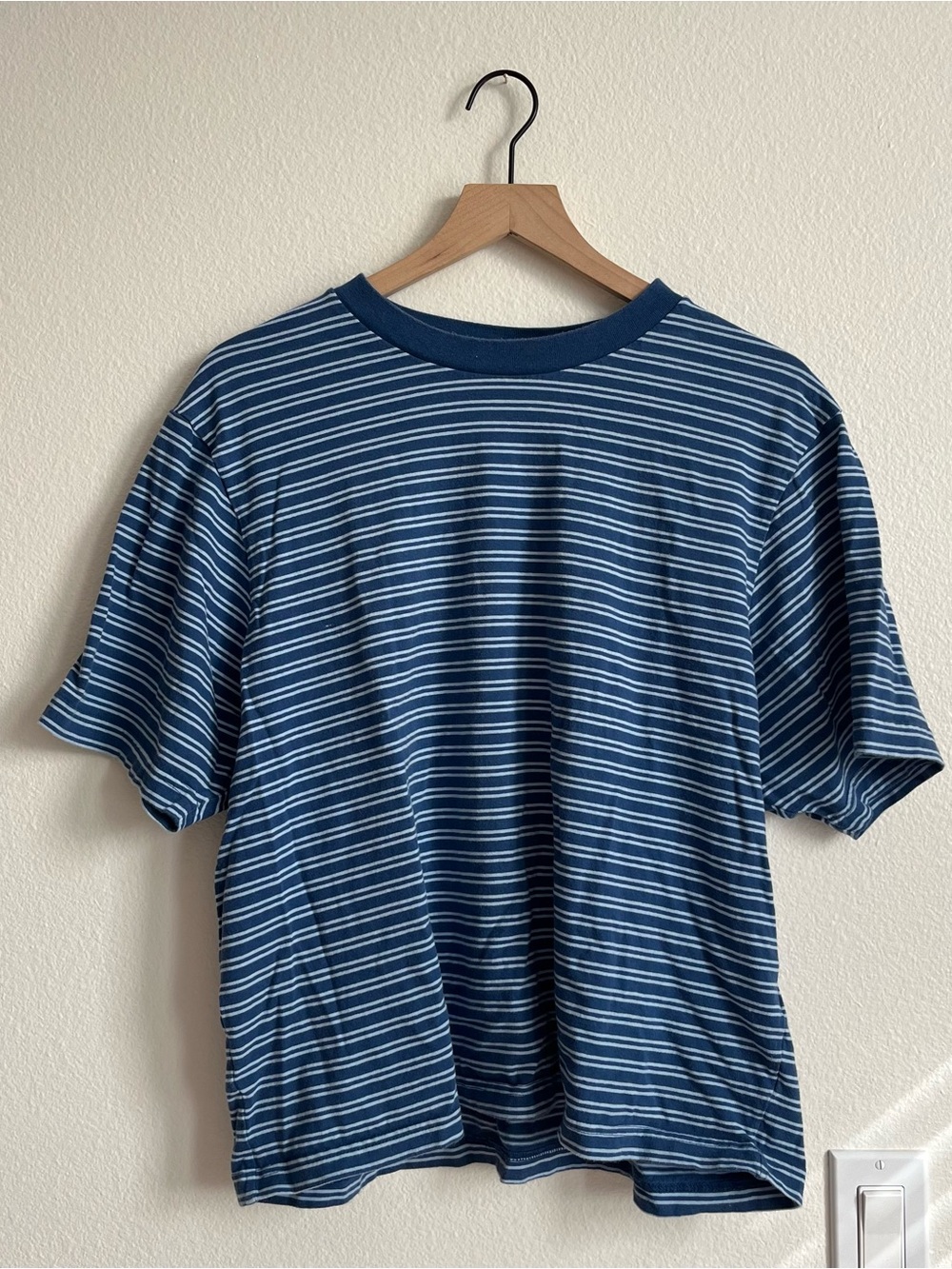 Cotton On Navy Blue & White Striped Crewneck Tee